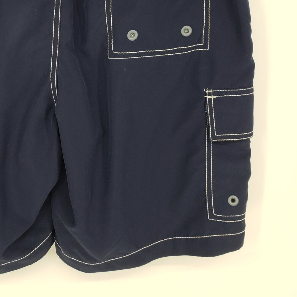 Tommy Bahama‎ Relax Mens Swim Trunks Shorts M Cargo Pocket Navy Blue White - Picture 7 of 8